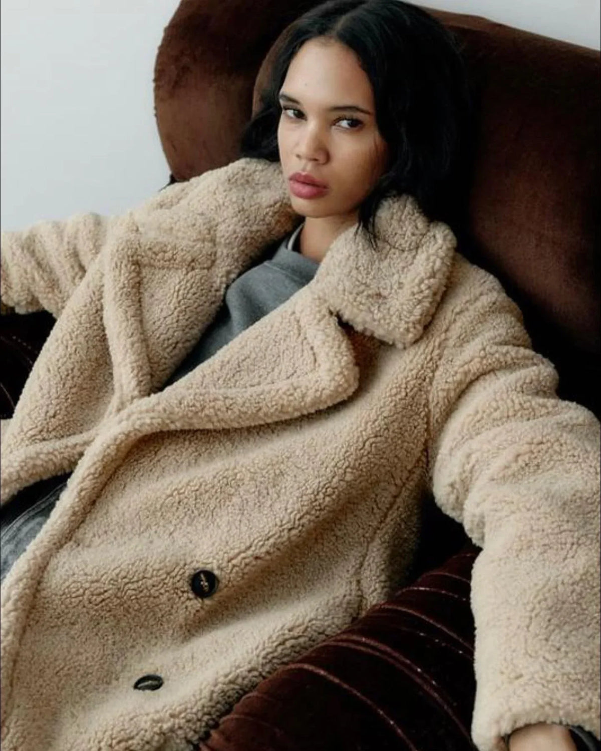 EMMA | Langer Teddy-Mantel