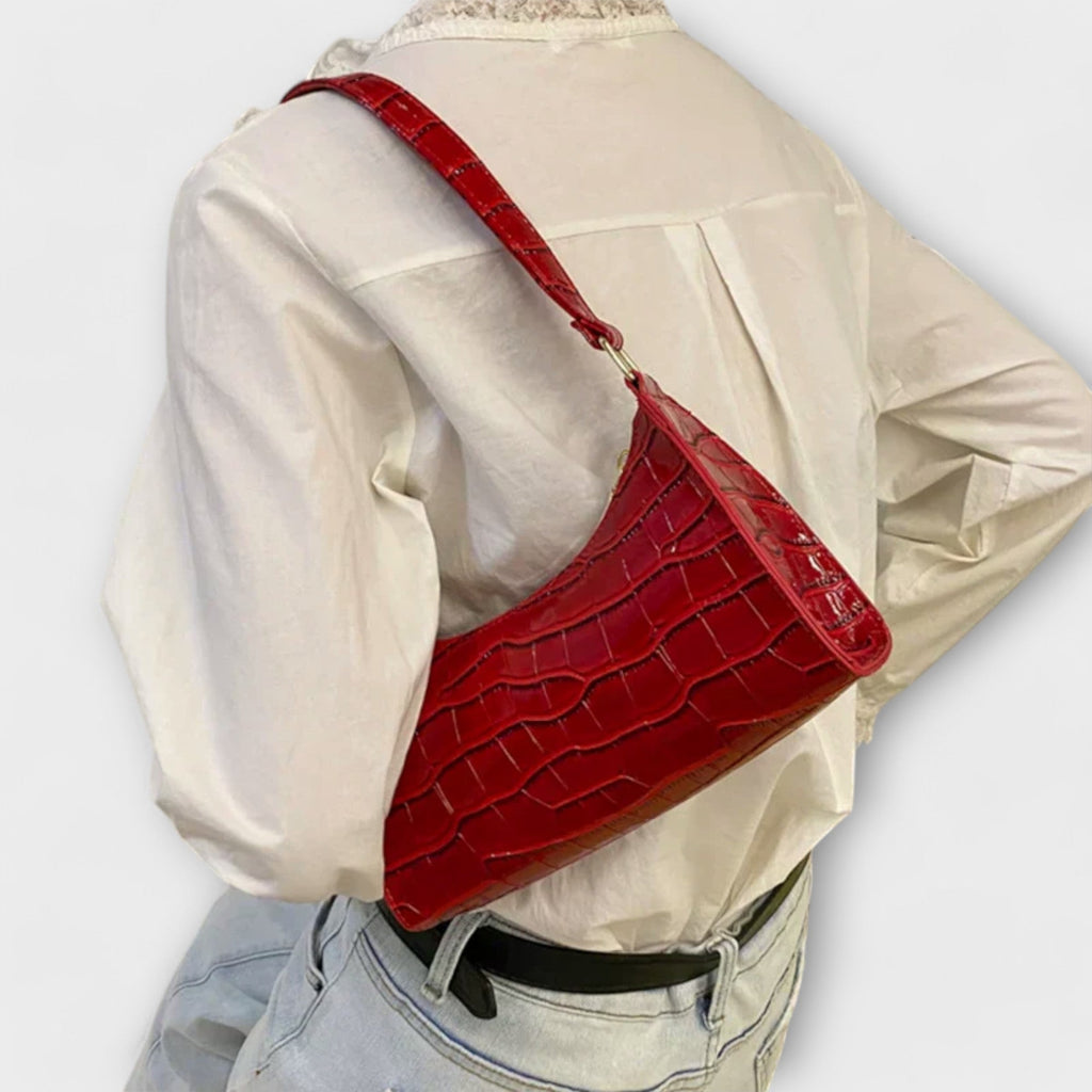 Olivia - Glänzende Lederhandtasche