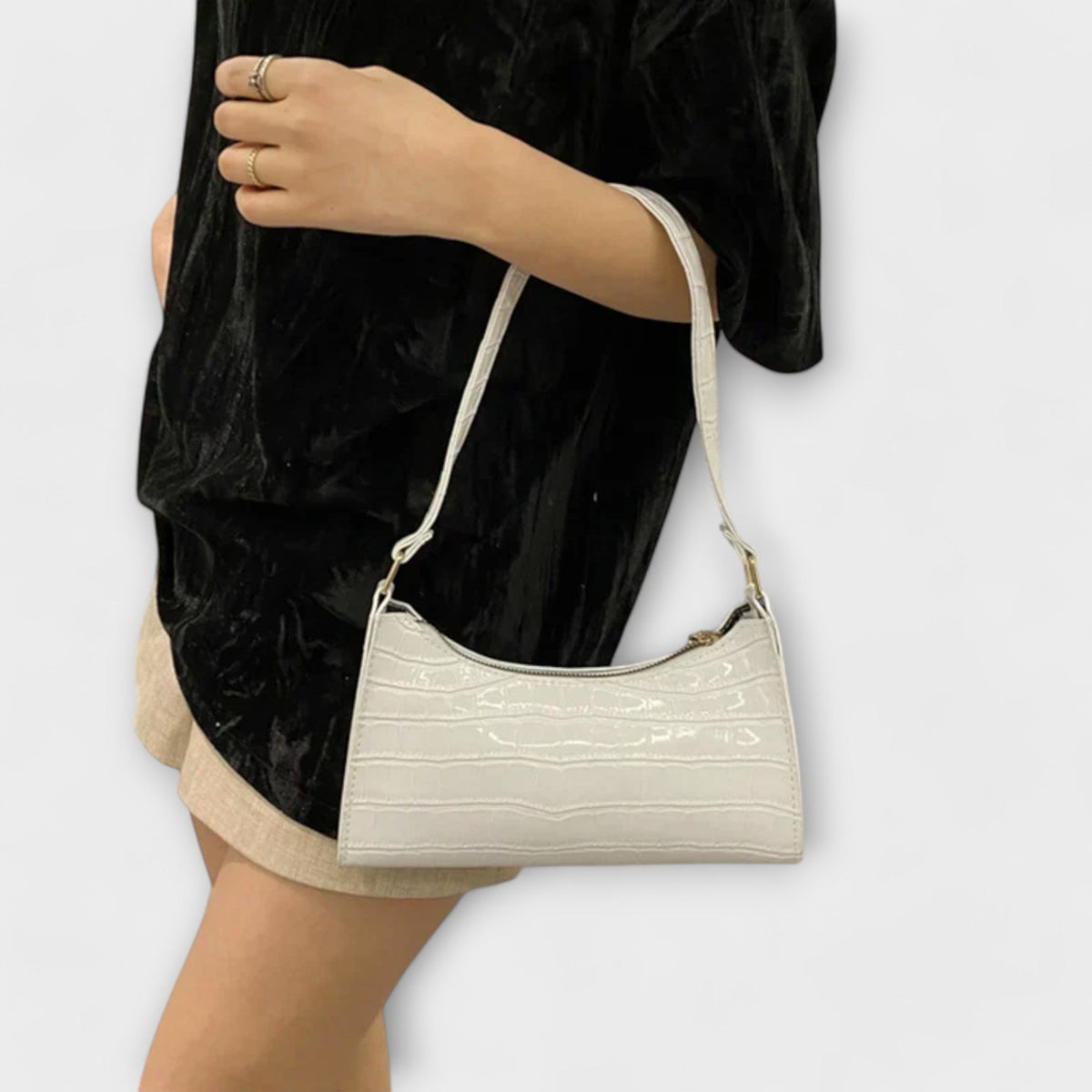 Olivia - Glänzende Lederhandtasche