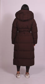 LIVIA | Lange Pufferjacke mit Gürtel