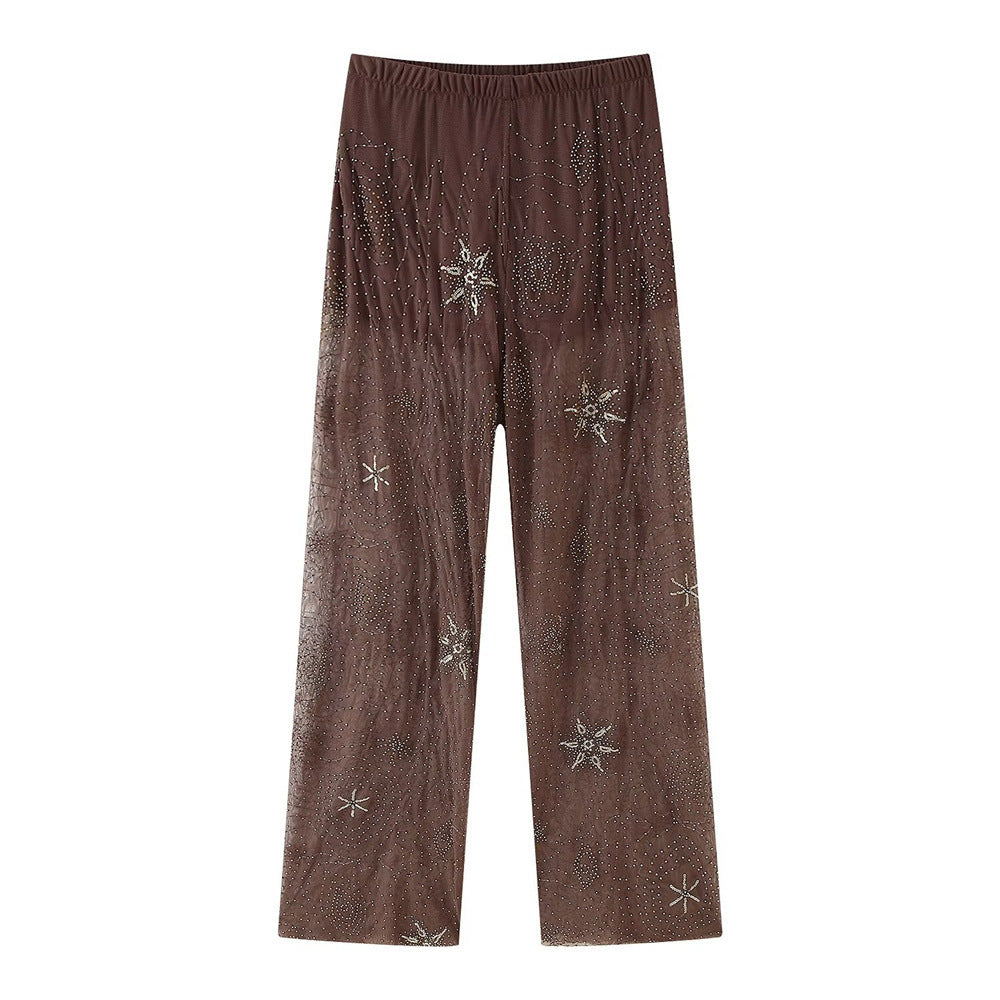 LEONIE | Braune Paillettenhose