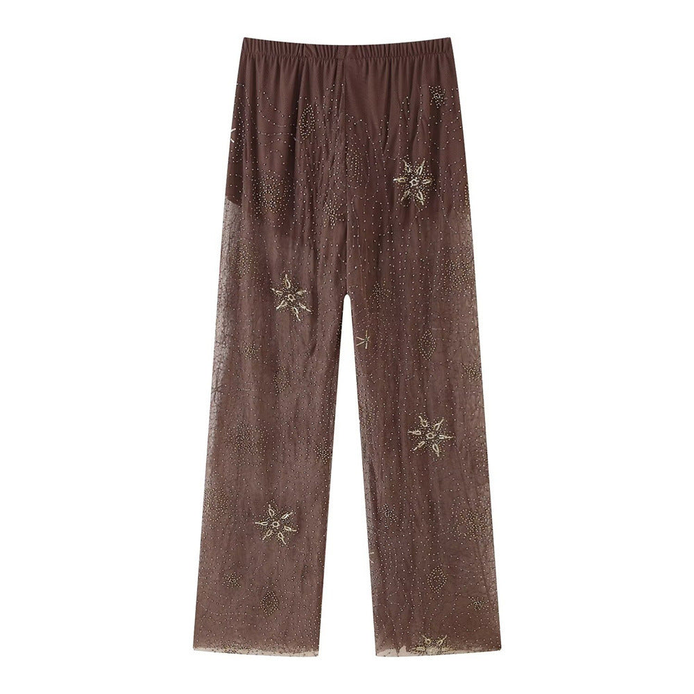 LEONIE | Braune Paillettenhose