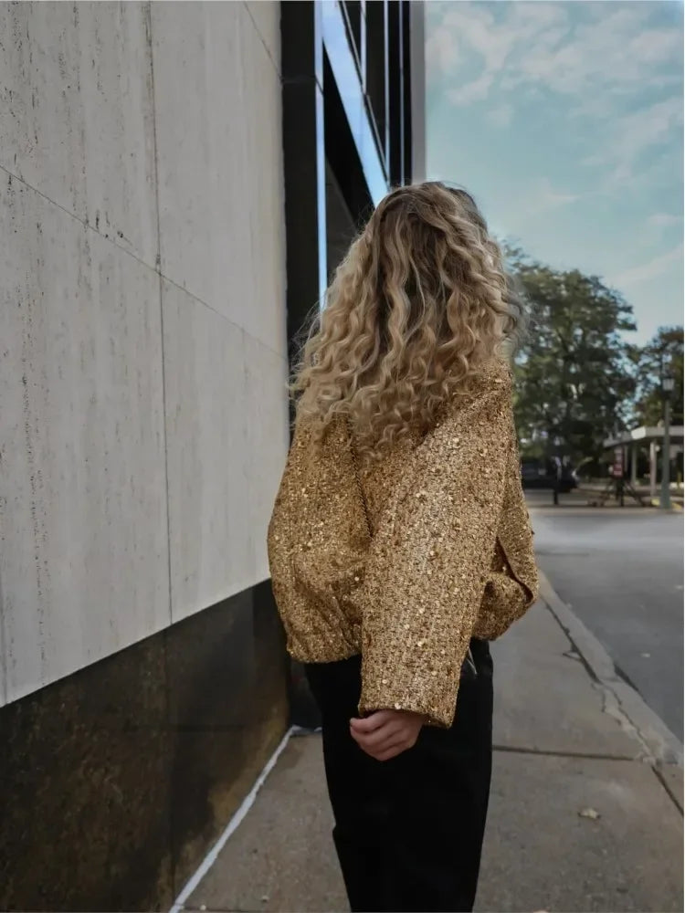 LANI | Elegante Perlen-Pailletten-Jacke