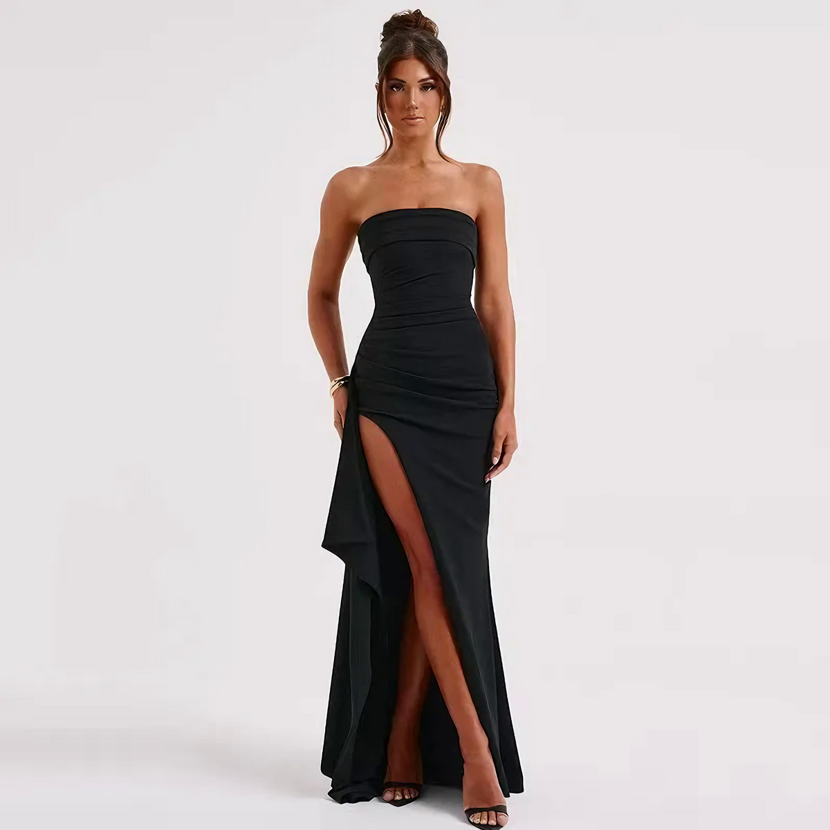 AZZURRA - Elegantes rückenfreies Kleid mit Schlitz