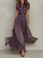 Ashley | Vintage Elegantes Chiffon Maxikleid
