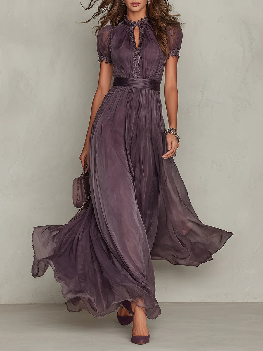 Ashley | Vintage Elegantes Chiffon Maxikleid