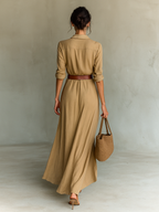ANNIKA | Maxikleid mit Reverskragen und Gürtel