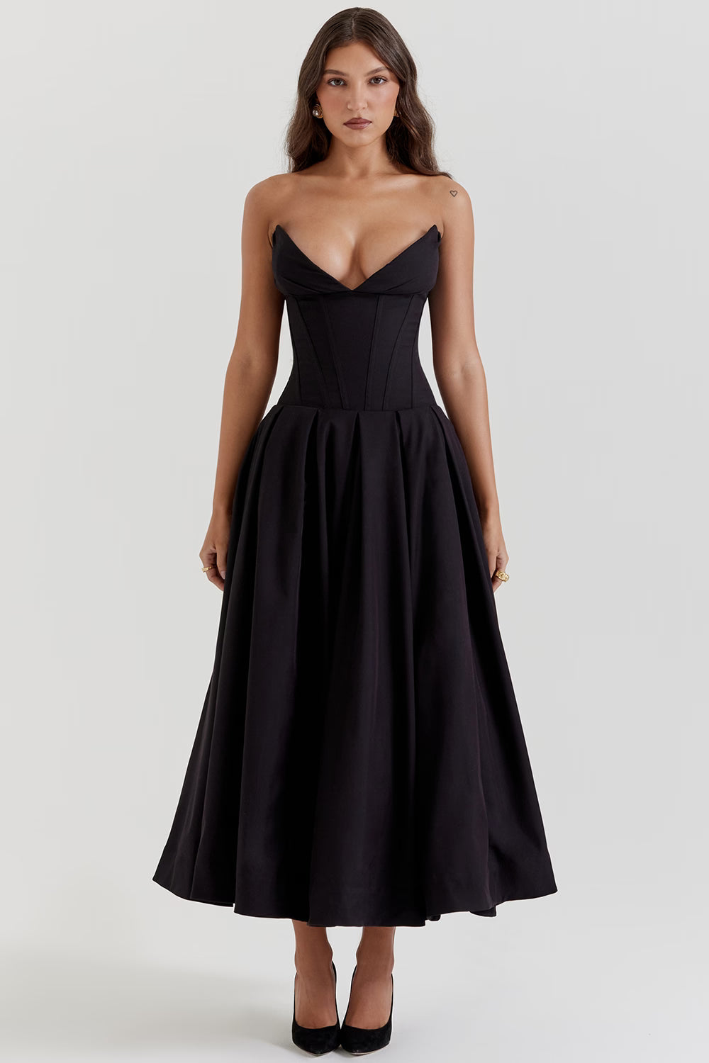 FEMKE | Trägerloses Midikleid